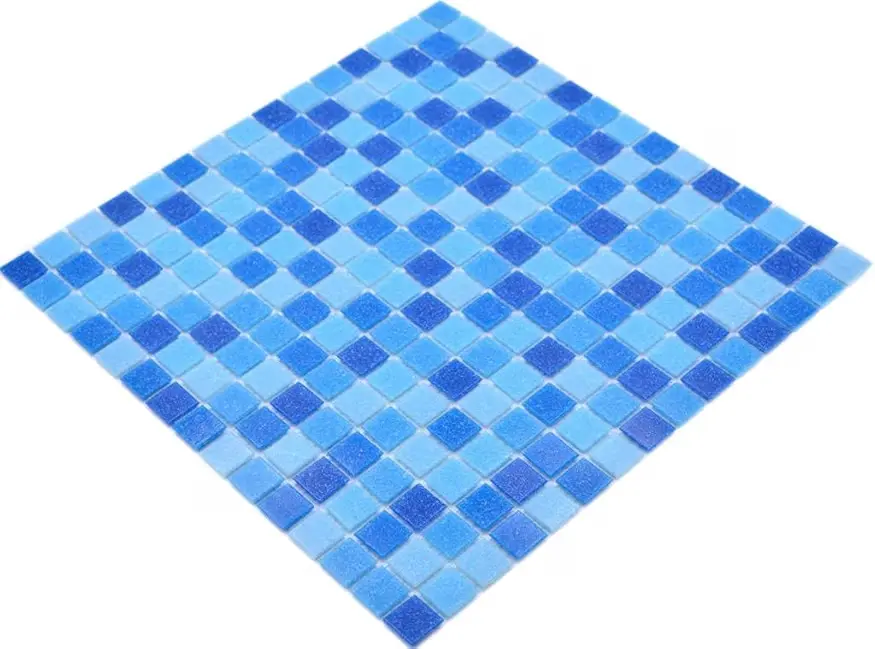AS104 - Plaquette mosaïque carreaux Bleus - 32x32