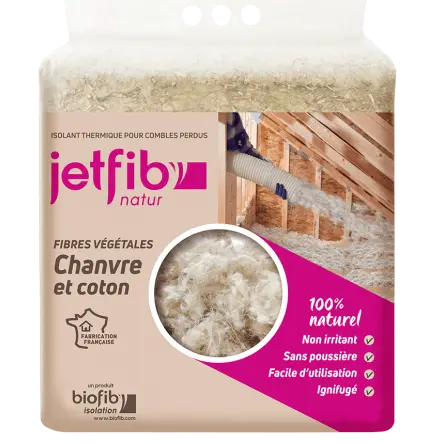 AS105 - JETFIB'Natur : isolant en vrac chanvre et coton