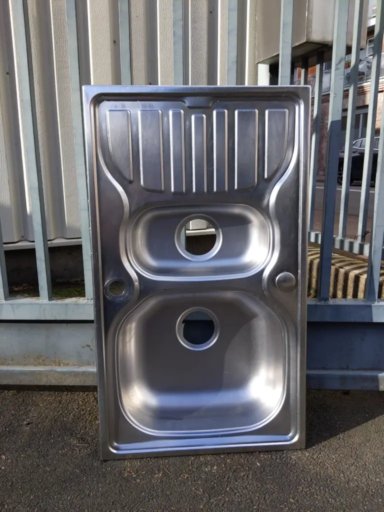 JG01 - Évier inox cuisine - 1 bac et demi