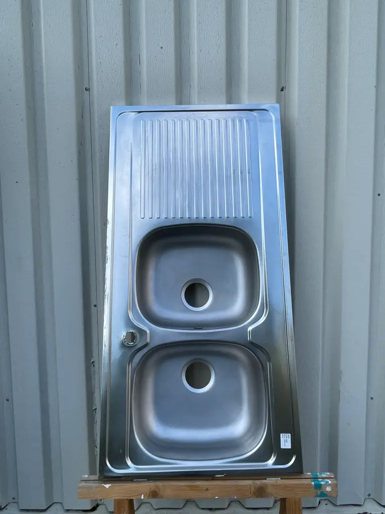 JG02 - Évier inox cuisine - 2 bacs