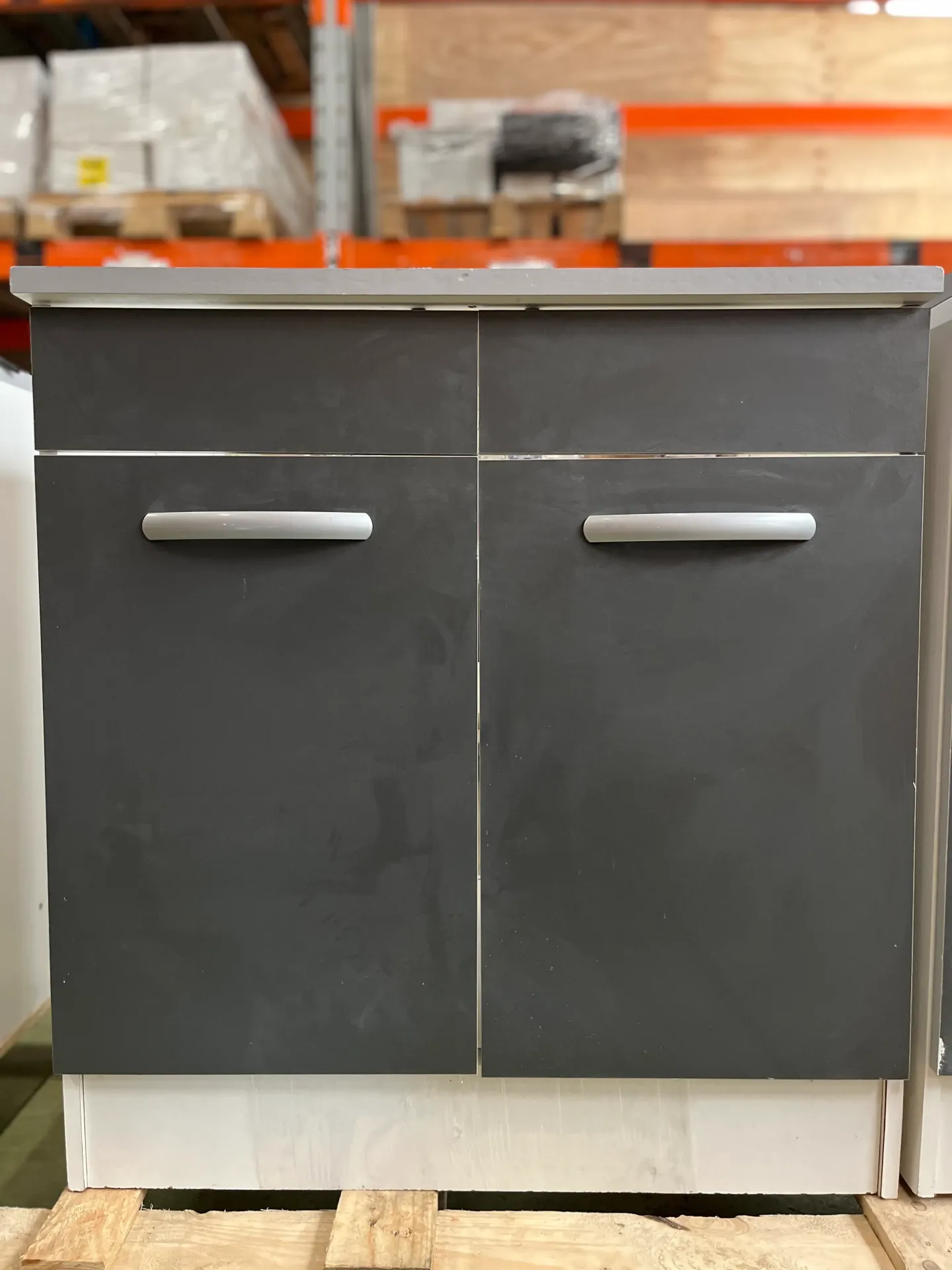 [CT275] CT275 - Meuble bas de cuisine 2 portes Spring Gris (Leroy Merlin)