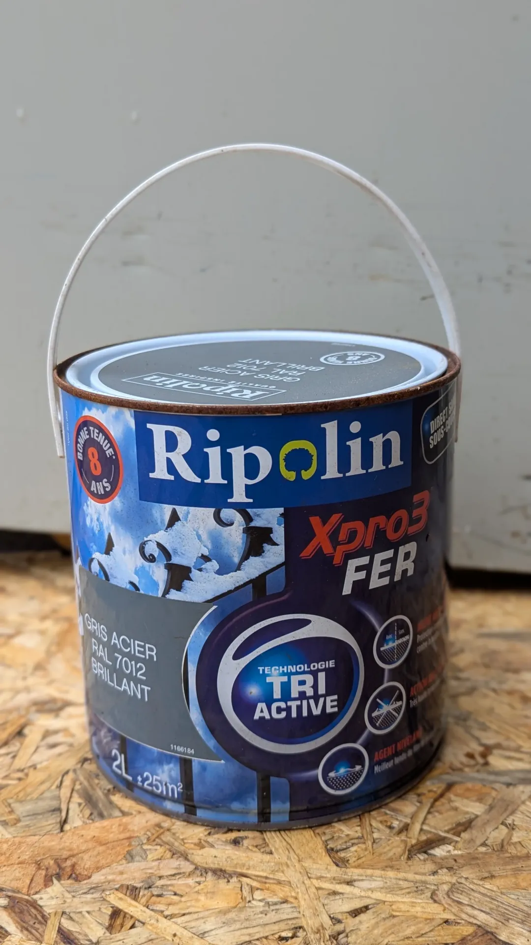 AS215 - RIPOLIN Peinture Acrylique Xpro3 Tri Active Fer -gris- 2 L
