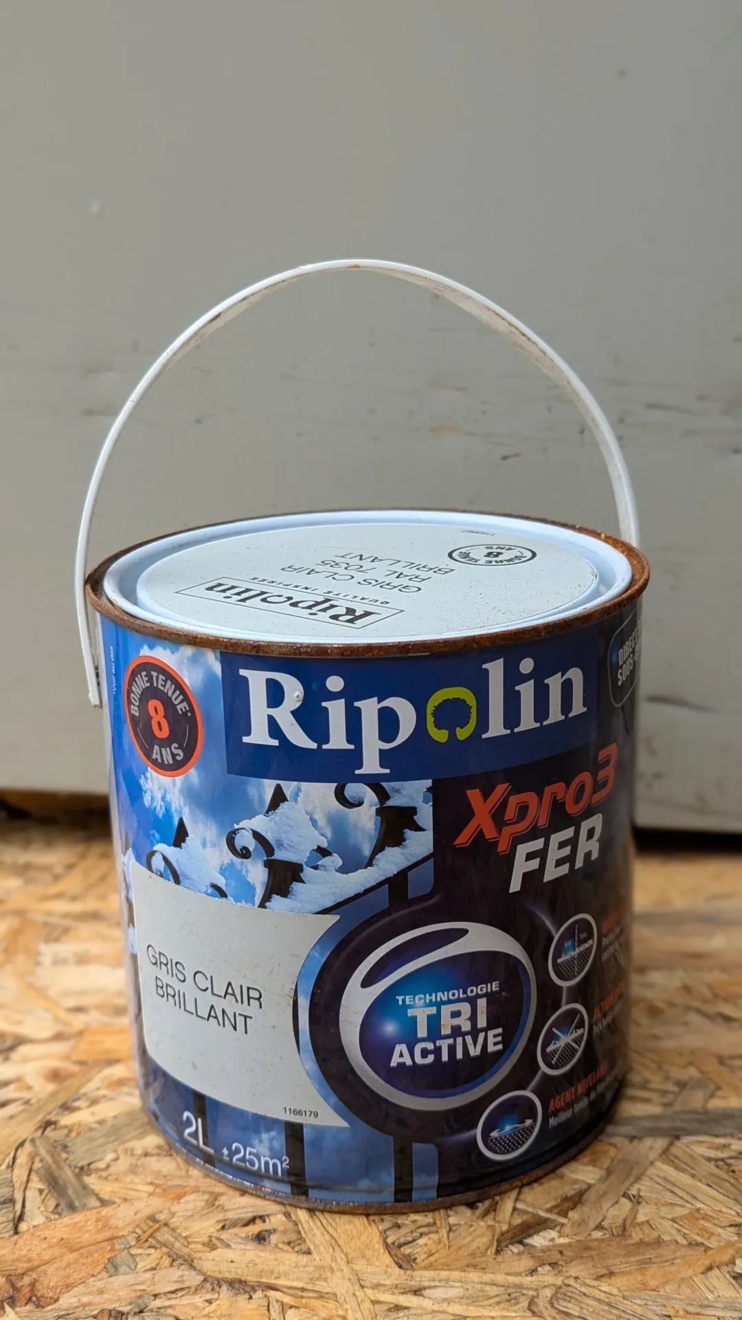 AS216 - RIPOLIN Peinture Acrylique Xpro3 Tri Active Fer -gris clair - 2 L
