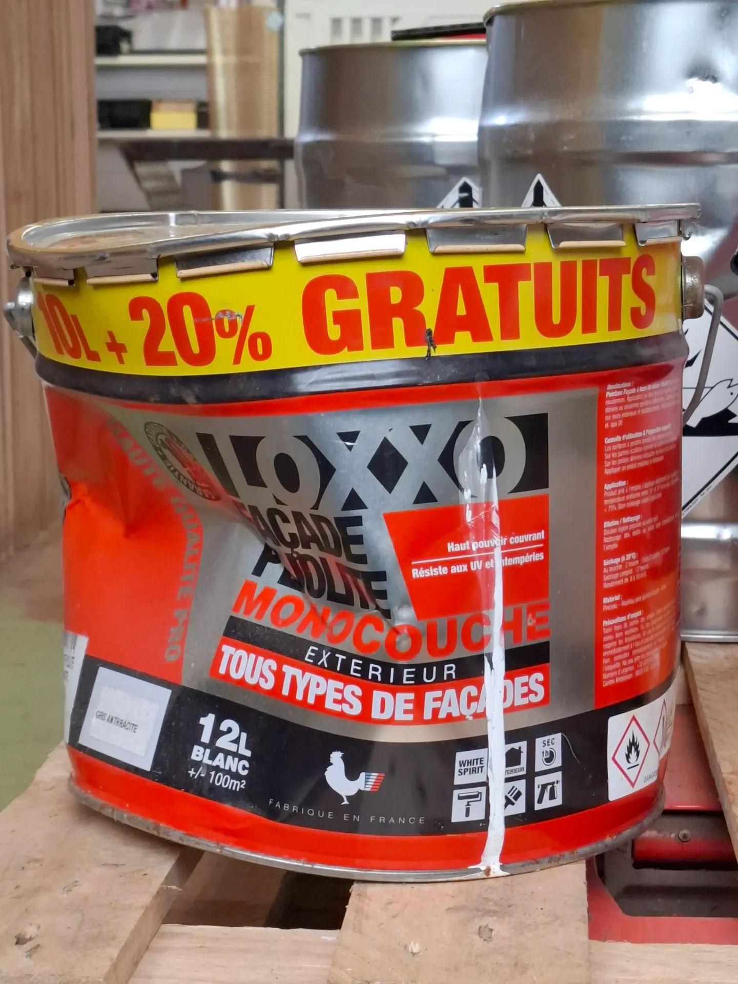 [FR89] FR89 - LOXXO Peinture Façade Pliolite Gris 12L