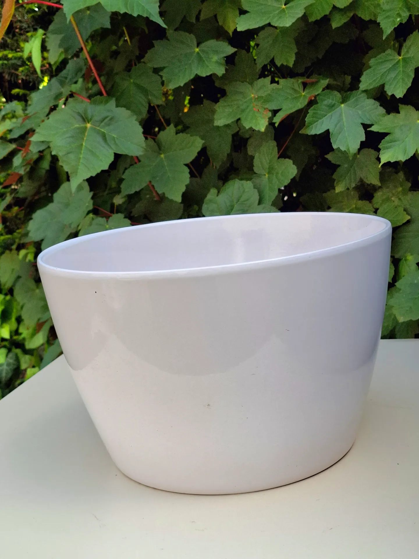 FR138 - Cache pot blanc en céramique dim 30cm