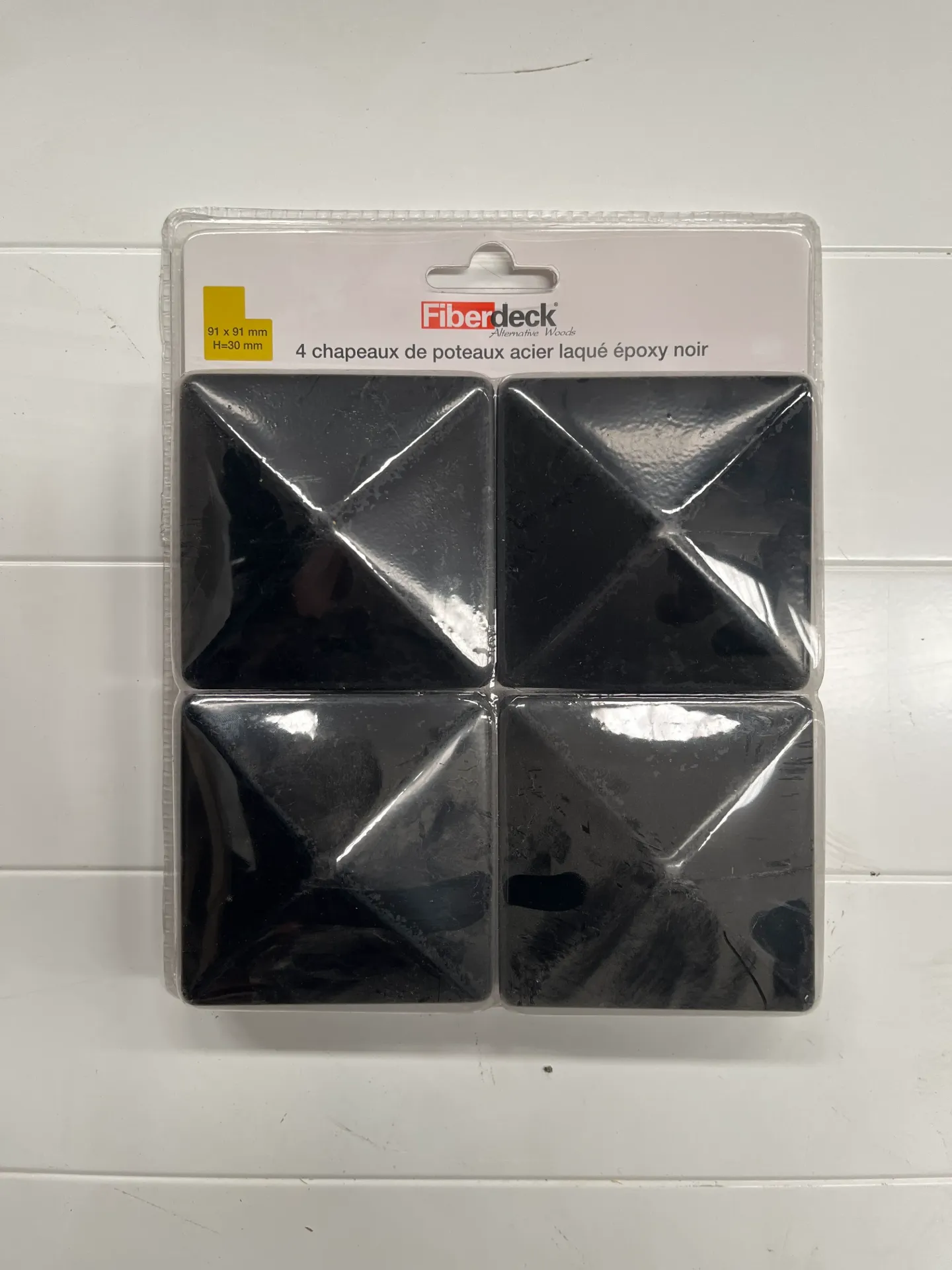 CT299 - Lot de 4 Chapeaux de poteau acier laqué - pour poteau 9 x 9
