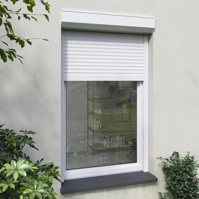 LM25-186- volet roulant alu 130x120 radio blanc