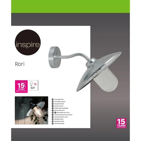 LM24-029- applique exterieure e27 galva rori inspire