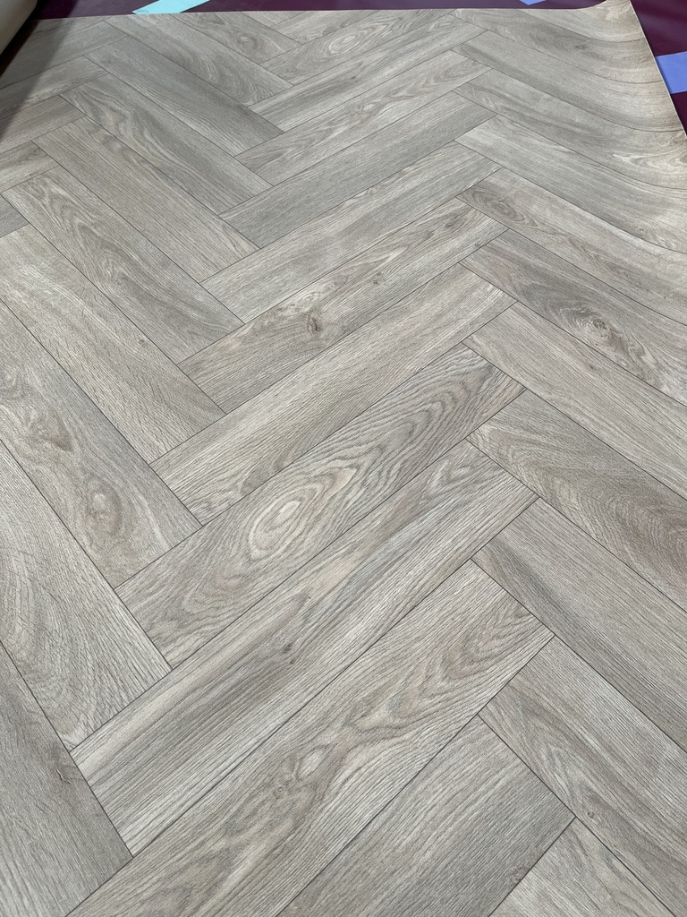 CT474 - Rouleau lino effet parquet chevron - 6 m2