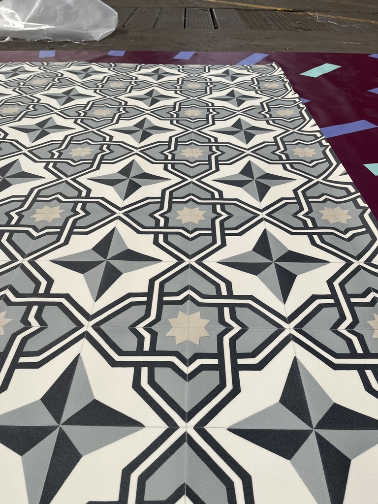 CT475 - Rouleau lino effet carreaux anciens - 6,5 m2