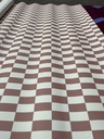 CT477 - Rouleau lino effet damier blanc et rose - 6,3 m2