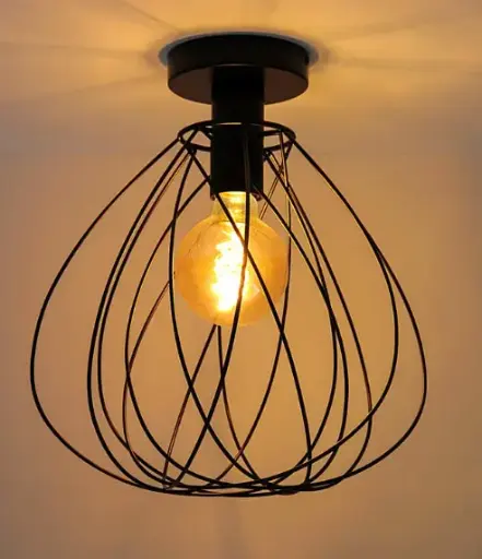 [LM26-021] LM26-021 Suspension mérone  D32 E27 métal noir mat